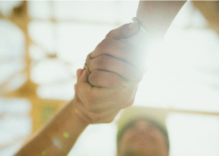 two hands grip